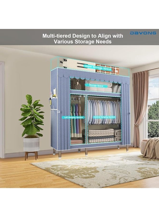 DUNISO Portable Wardrobe Closet Clothes Organizer,Closet Storage Organizer with Non-woven Fabric,Easy to Assemble,Durable and Sturdy, with Strong Load-Bearing Capacity,for Bags, Toys, Shoes, Living Room, Bedroom, Cloakroom - Image 4
